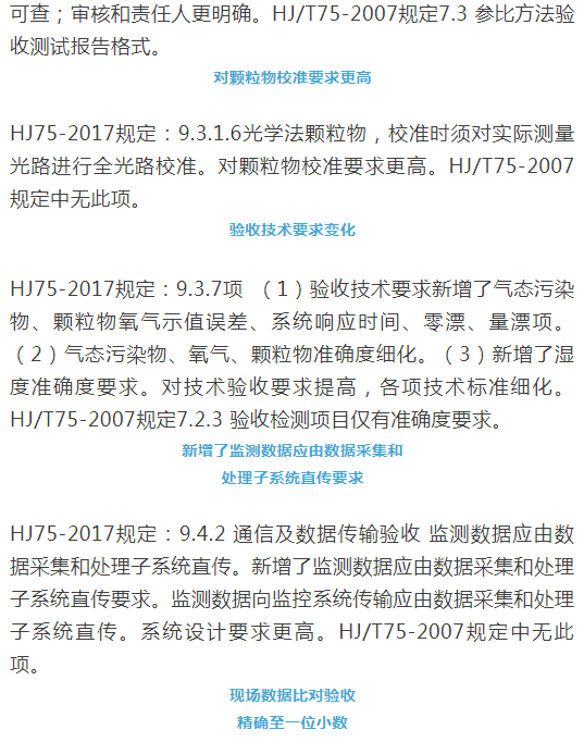 煙氣（so2，nox，顆粒物）排放連續(xù)監(jiān)測技術(shù)規(guī)范 HJ75-2017與HJ/T75-2007標(biāo)準(zhǔn)究竟有何不同